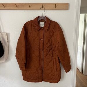 Madewell Quilted Lightweight Jacket, Cognac Brown